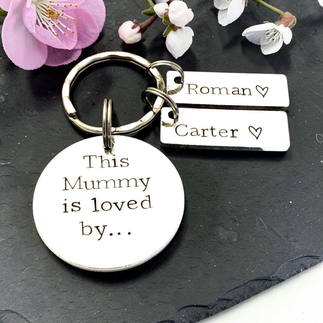 Key Rings Nanny This Mummy is Loved by Key Ring, Mothers Day Gift for Mum From Daughter ...