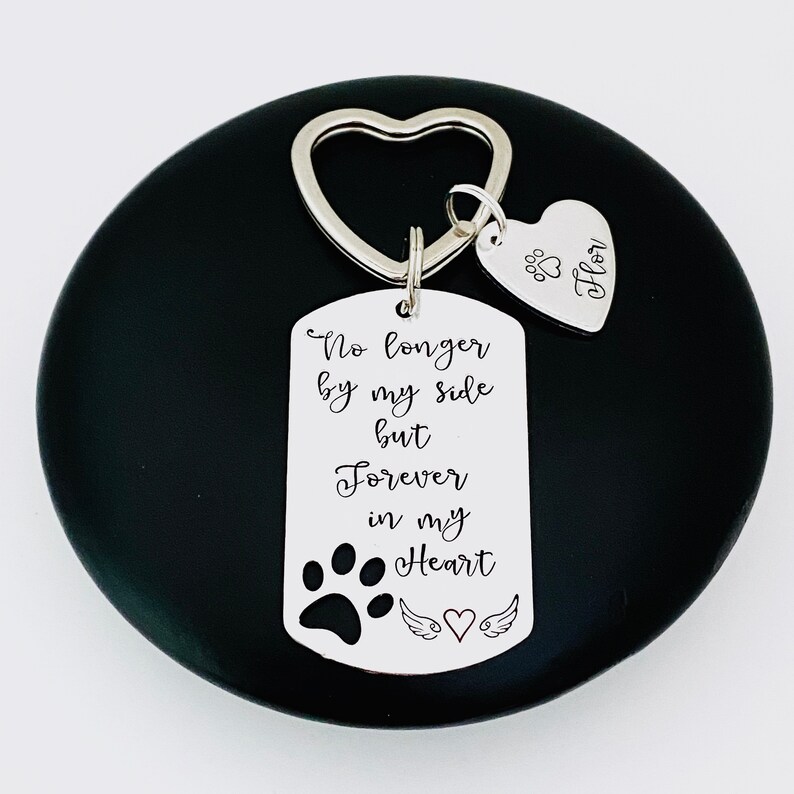 No Longer By My Side Pet Memorial Keyring Loss Of A Pet Gift Etsy
