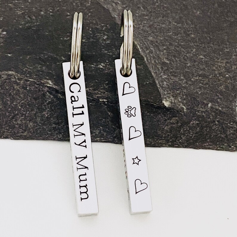 Rectangle 4 sided Dog Tag Pet ID Tag Personalised Dog Collar Etsy