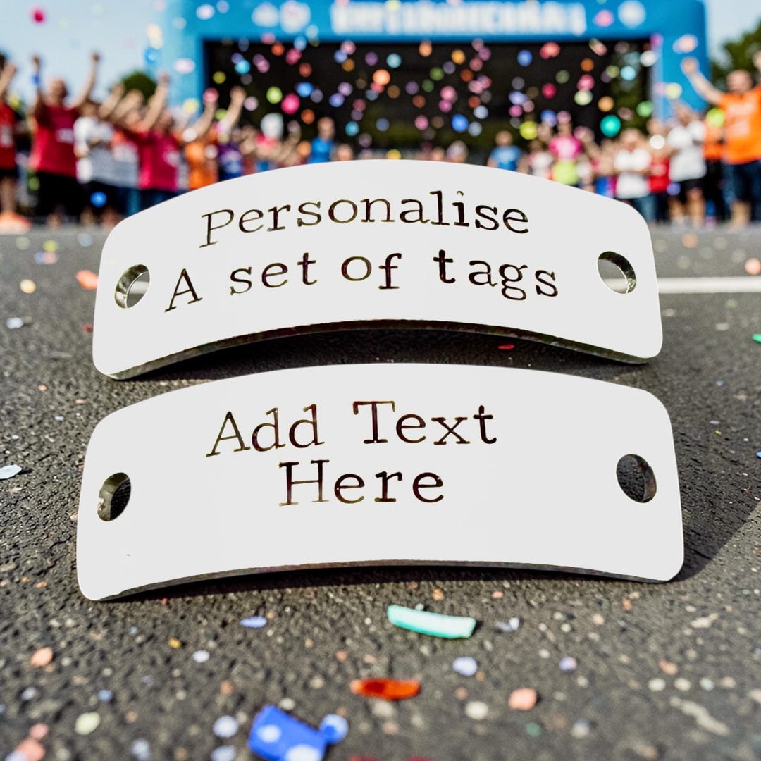 Runner Tags Labels Personalised Set of Trainer Tags, London Runner Shoe Tags Men and Women ...
