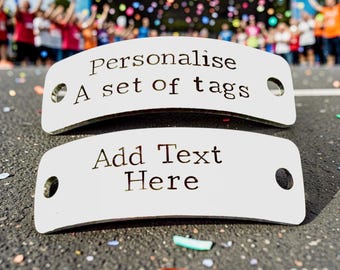 Personalised Set Of Trainer Tags, London Runner Shoe Tags Men And Women, Marathon Achievement Gift