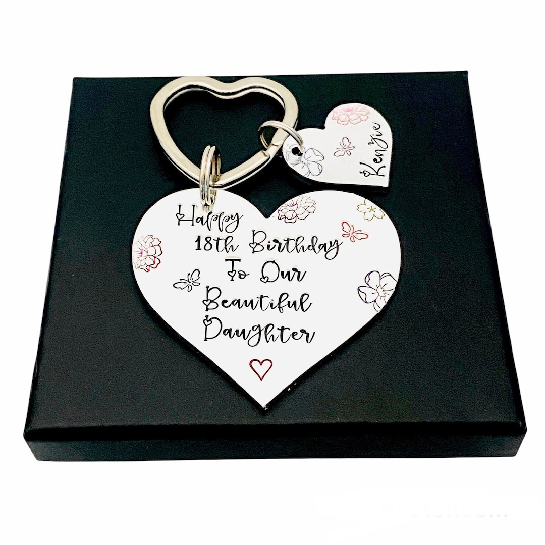 18th Birthday Keychain for Daughter, Eighteenth Birthday Gifts for