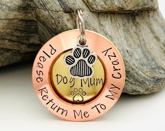Dog Tags For Dogs, Personalised Dog Name Tag, Puppy Tag, Metal Dog Tag, Custom Pet Tag, Brass Dog ID Tag, Double Sided Dog Tag, Collar Tag