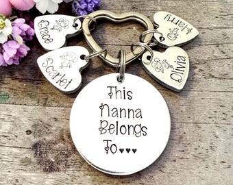Llavero "Esta niñera pertenece a", regalos personalizados para abuelas, regalo del Día de la Madre para mamá, regalo de cumpleaños para la abuela de parte de sus nietos, regalo para la abuela