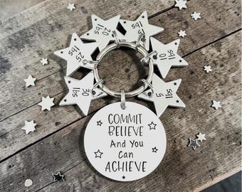 Weight Loss Keyring, Motivational Gift For Women, Slimming Journey, Goal Tracker, Milestone Gift, Achievement Keepsake, Keep Going Gifts