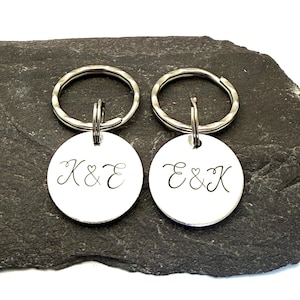 Initials Keyrings, Personalised Valentines Gifts For Couples, Wedding Anniversary Gift For Husband, Matching Key rings, Boyfriend Girlfriend