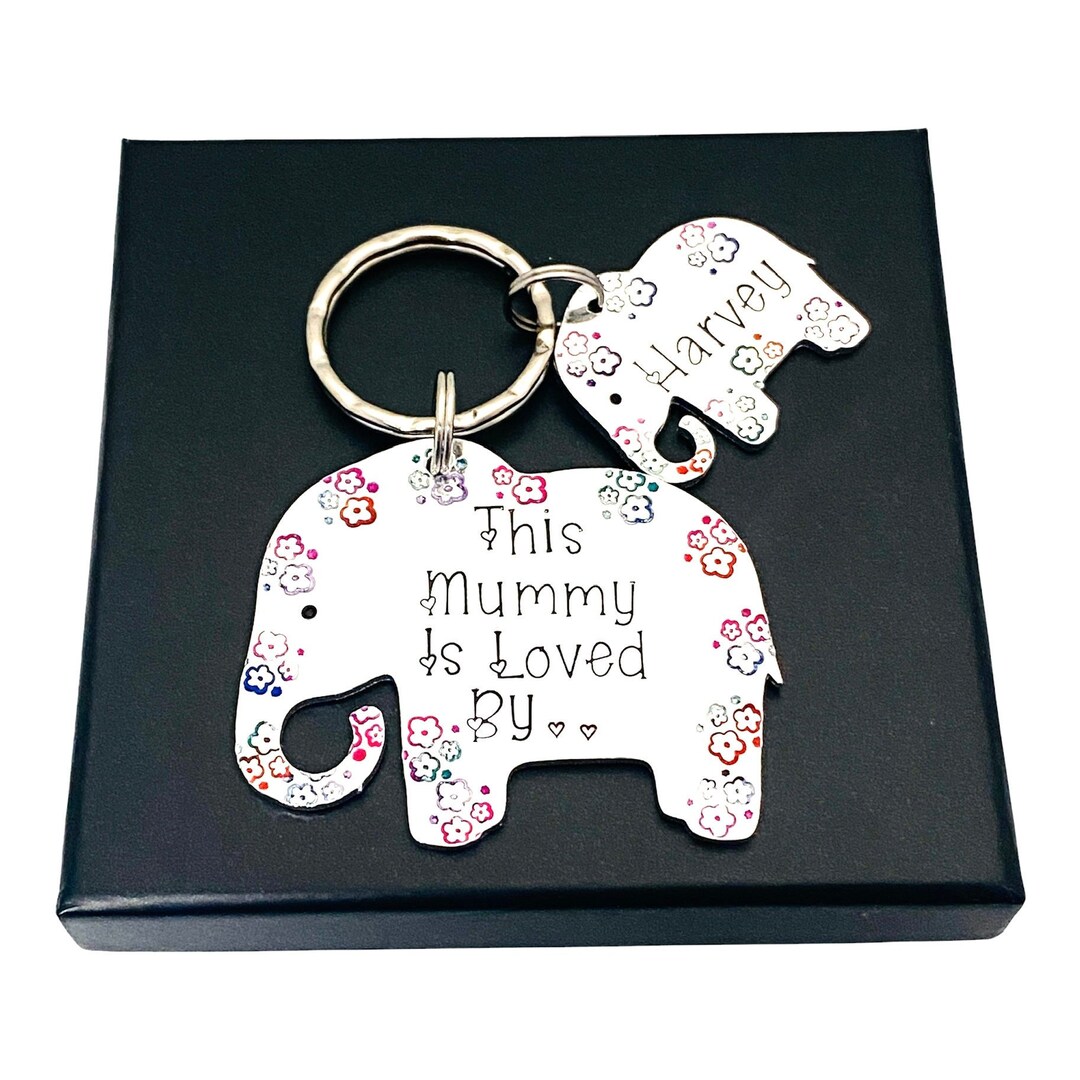 Key Rings Nanny This Mummy is Loved Keyring, Mothers Day Gift for Mom, Elephant Key ...
