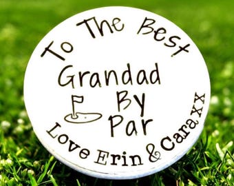 Best Grandad by Par Golf Ball Marker, Personalised Fathers Day Gift, Golfing Present For Grandpa Birthday, Golfer keyring From Grandchildren