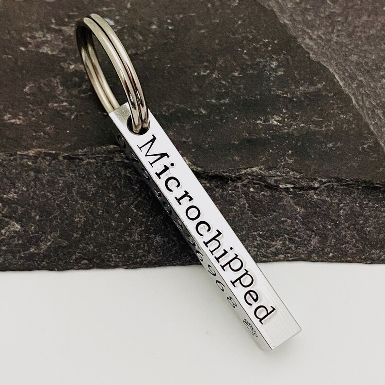 Rectangle 4 sided Dog Tag Pet ID Tag Personalised Dog Collar Etsy