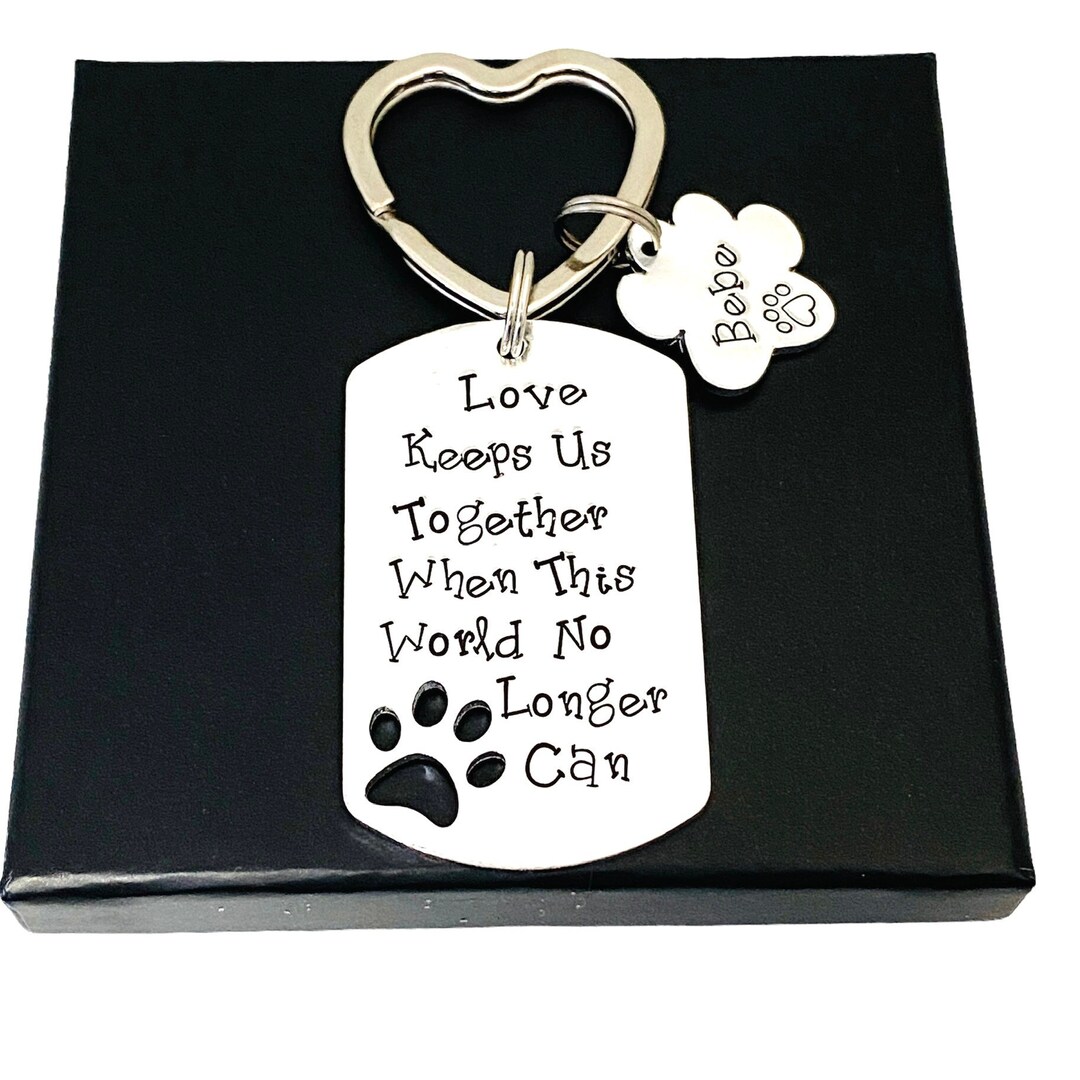 Pet Memorial Keyring, Dog Loss Sympathy Gift, Personalised Pet Lover