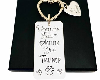 Personalised Dog Trainer Gift, Pet Agility, Dog Lover Keyring, Thank You Gift From The Dog, Paw Print Gift, Dog Handler, Animal Trainer