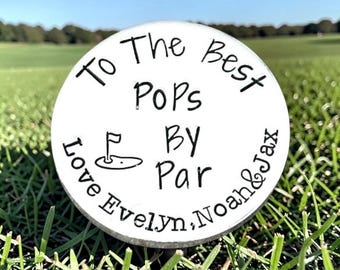 Marcador de pelotas de golf personalizado, el mejor regalo de golf de Pops by Par, regalo del Día del Padre de los niños, accesorios de golf para el abuelo, abuelo