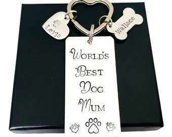 Mothers Day Gift From Dog, Dog Mum Keyring, Dog Name Keychain, Worlds Best Dog Mom, Dog Nana, Dog Owner Gifts, Dog Nanny, Pet Lover Gift