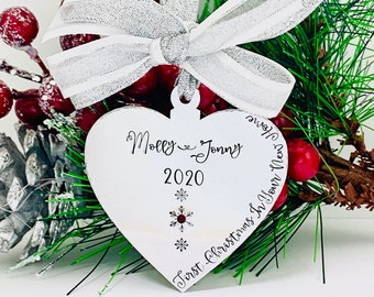 Personalised First Christmas In New Home Bauble, Heart Christmas Ornament, Christmas Baubles For Couples, 1st Xmas Ornament, Mr And Mrs Gift