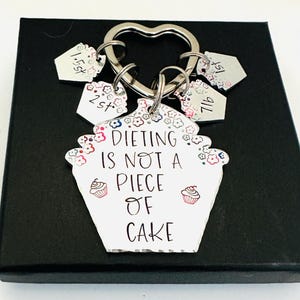 Weight Loss Journey Keyrings, Dieting Gifts For Friend, Motivational Gifts For Women, Slimming Keyring, Weight Loss Charms, Milestone Gift