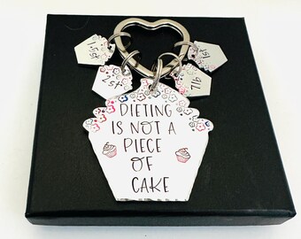 Weight Loss Journey Keyrings, Dieting Gifts For Friend, Motivational Gifts For Women, Slimming Keyring, Weight Loss Charms, Milestone Gift