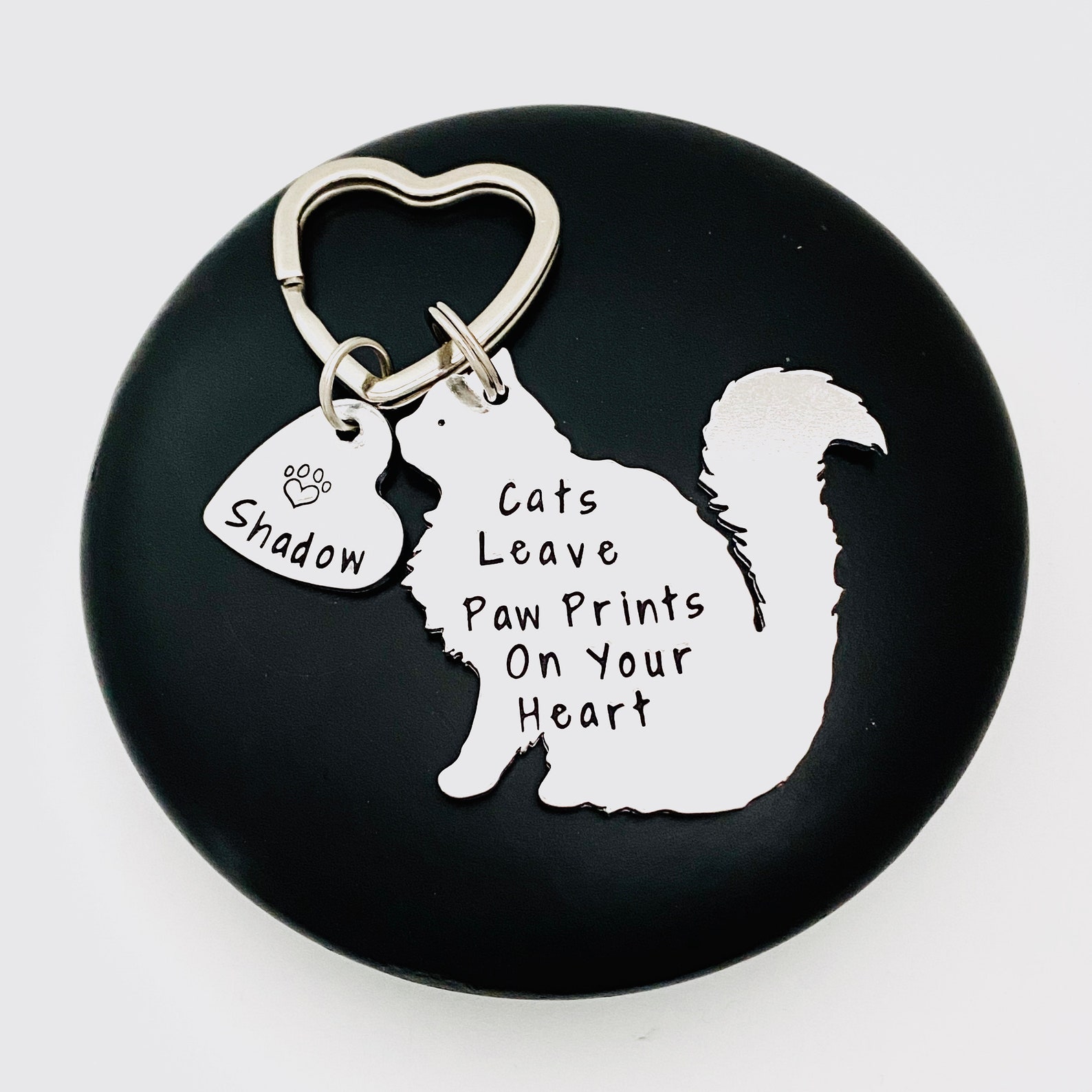 Personalised Cat Memorial Keyring Cats Leave Paw Prints Etsy