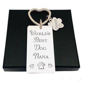 Dog Nana Mothers Day Gift From The Dog, Dog Mum Keyring, Best Dog Grandma, Pet Name Keychain, Personalised Dog Gifts For Dog Owners, Nanny