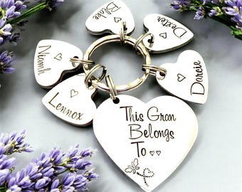 This Gran Belongs To Keyring, Personalised Mothers Day Gift For Grandma, Christmas Gift For Granny, Nana Birthday Present From Grandkids