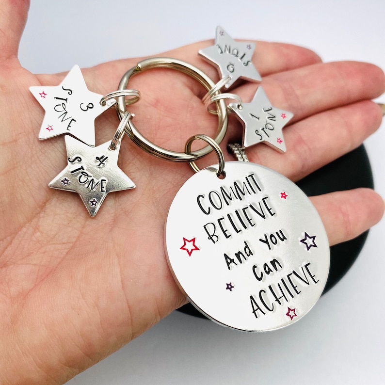 Personalised Weight Loss Keyring Weight Loss Journey Etsy