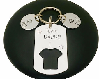 Personalised Keyring For Daddy, Fathers Day Present From Kids, Football Player Keychain, Daddy's Team, Soccer Gifts, Birthday Gift For Dad