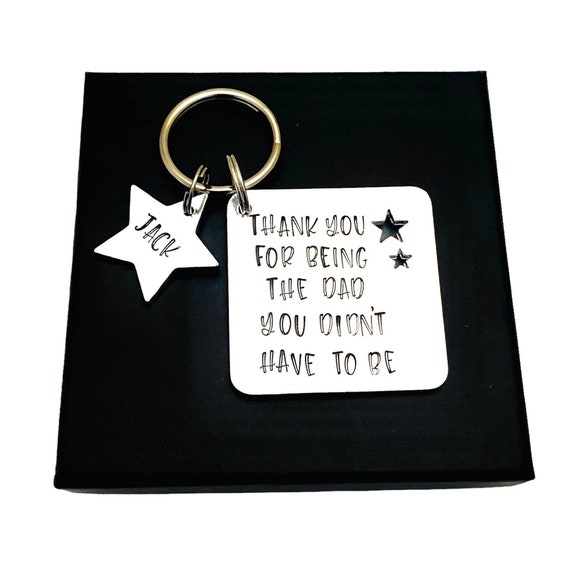 Keychain Gift For Stepdad - Stainless Steel Message Keyring From Son Or Daughter - View #11