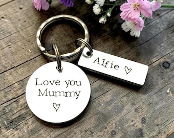 Mummy Keying, Personalised Mothers day Gift, Mum Key ring From The Kids, Love You Keychain, New Mum Gift, Birthday Present For Mom, Mama