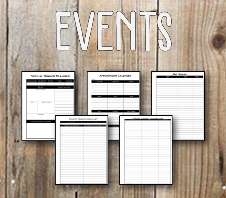 Event Planning Bundle Home Binder Printable Etsy