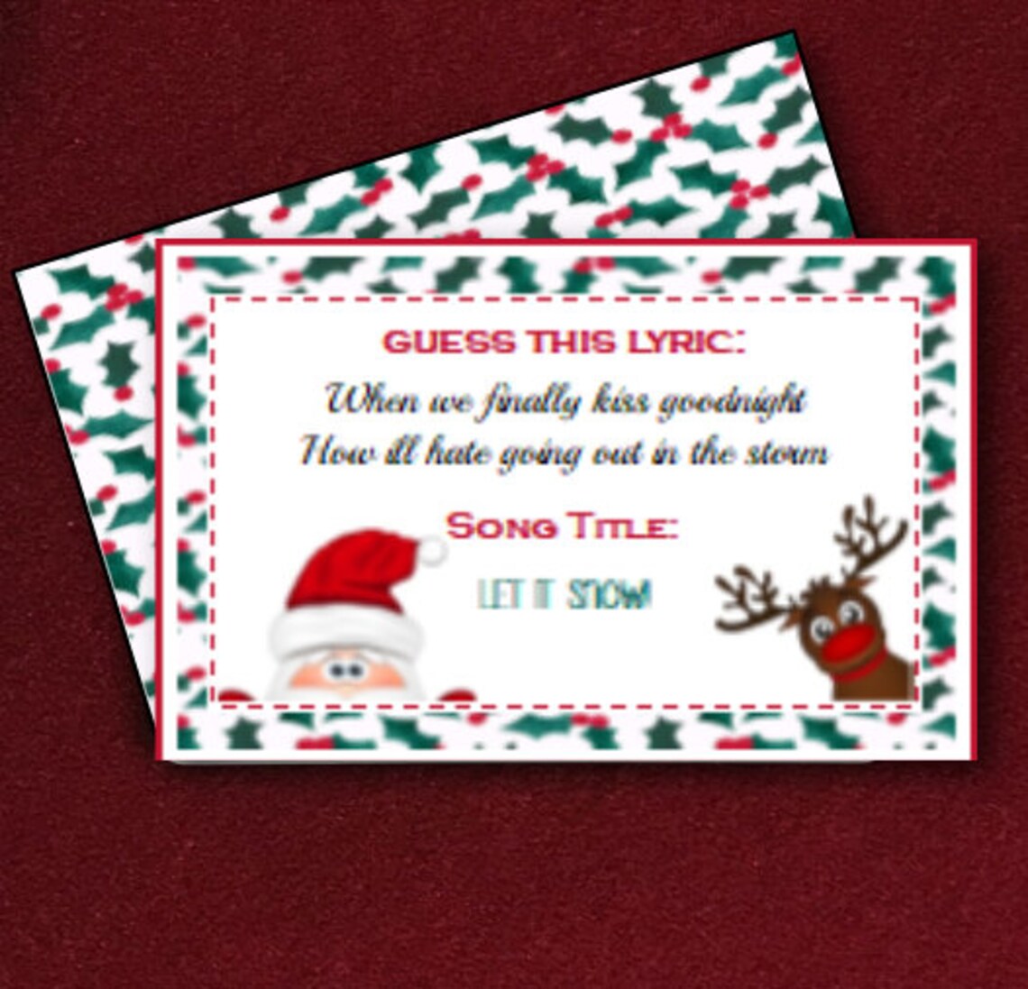 Christmas Music Trivia Finish the Lyric Guess the Song | Etsy