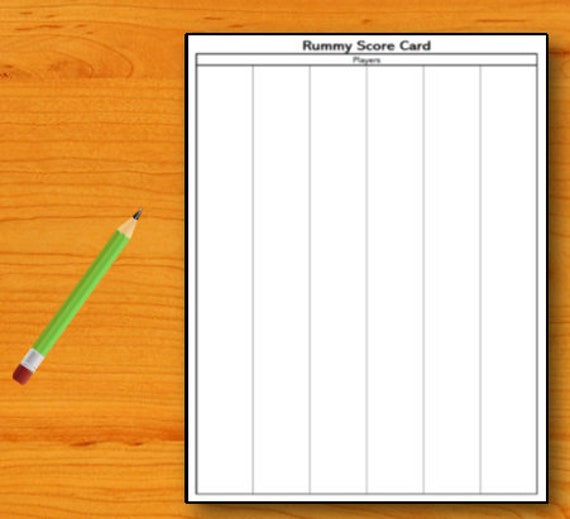 Printable Rummy Score Sheets