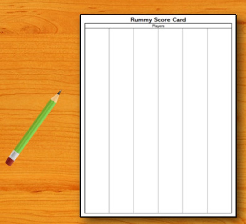 Printable Rummy Score Sheets
