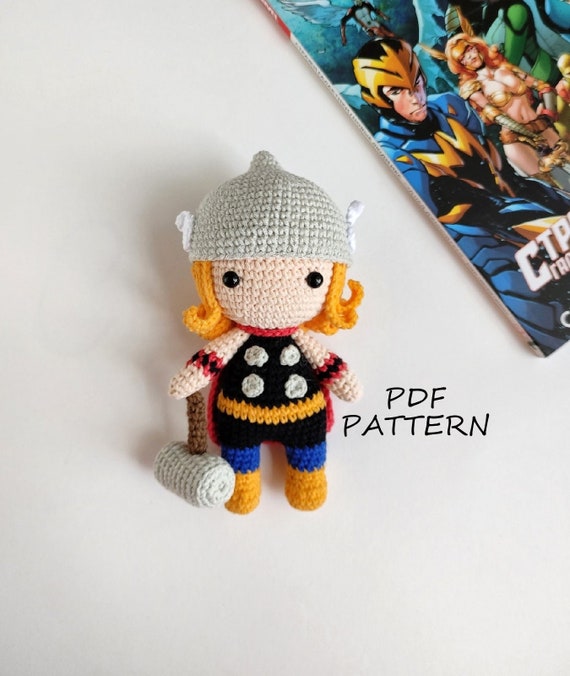 Thor Crochet Pattern amigurumi, PDF Amigurumi superhero Thor, Inspired by Marvel superhero Thor Il_570xn