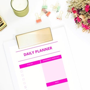 Daily Planner - Task List - To Do List - Daily Things To Do - Daily Organizer - Printable Organizer