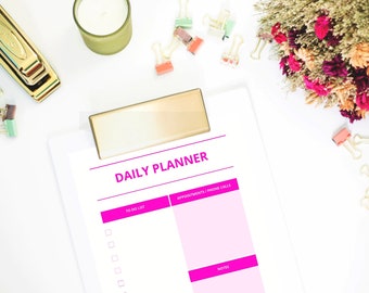 Planificador diario - Lista de tareas - Lista de tareas pendientes - Actividades diarias - Organizador diario - Organizador imprimible