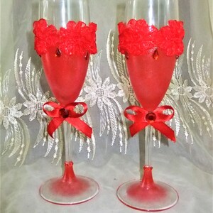 Flûtes à Champagne Mariage – Bride & Groom, 2 Verres à Pied Wilton (neufs)