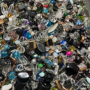 Jewelry Making Lot Of 75 Assorted Bead Drop Dangle Grab Bag Crystal, Glass and Gemstones-Free shipping and Free Gift-Mystery Lot