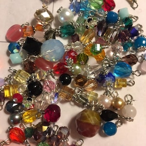 Jewelry Making Lot Of 30 Small Bead Drop Dangle Grab Bag Crystal, Gemstone Glass-Mystery Lot