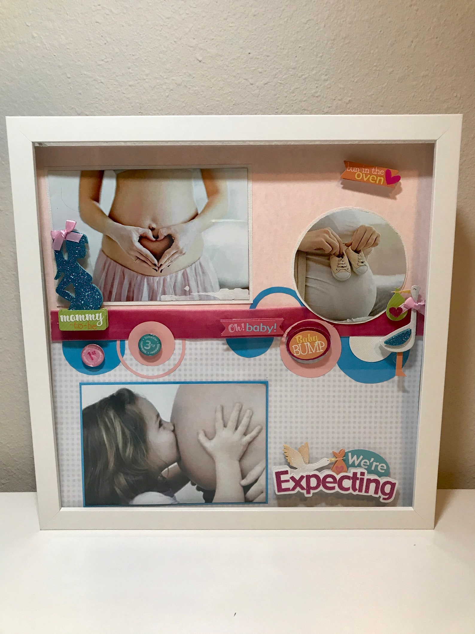 Custom baby shadow box Were Expecting pregnancy photo Etsy.de