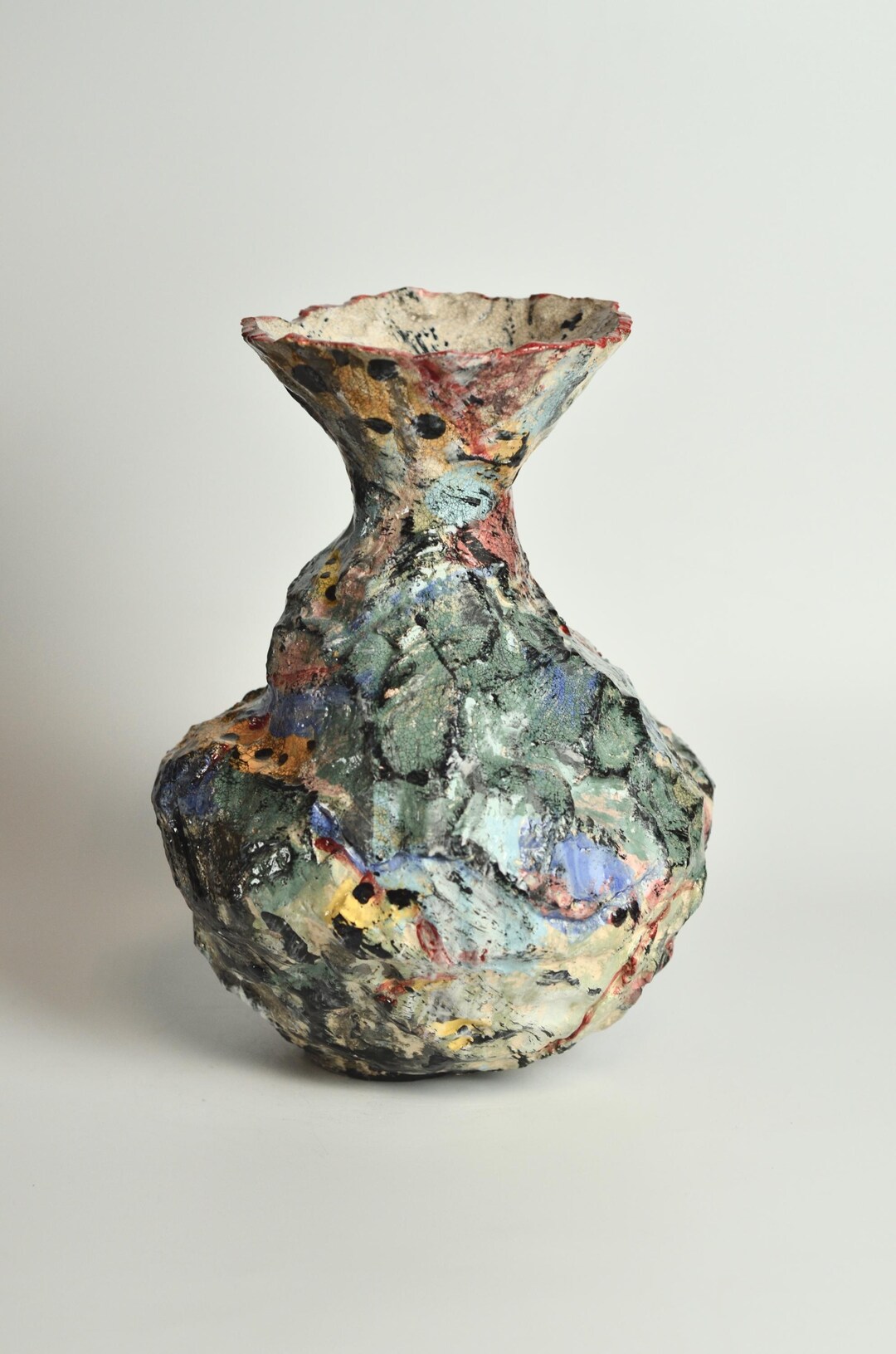 Handcrafted Abstract Ceramic Vase – A Sculptural Exploration of Texture ...