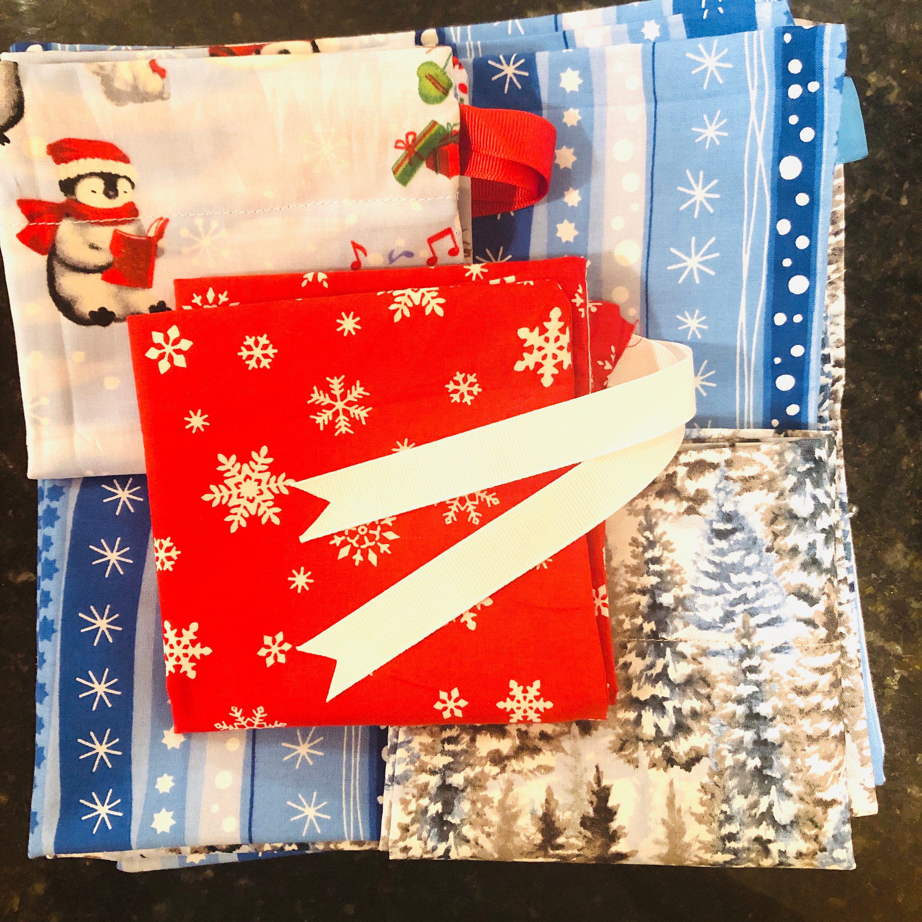 Holiday / Christmas reusable gift bags zero packaging fabric Etsy