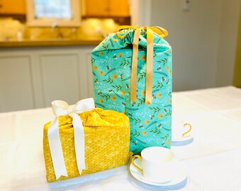 reusable fabric gift bags | BIRTHDAY | MOTHERS DAY | zero waste, eco friendly gift wrap | ForYouGiftBags