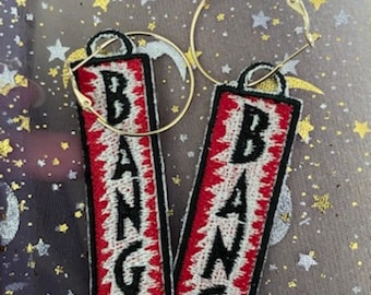 Cowgirl Carter Earrings Embroidered Gold/Silver Hoop