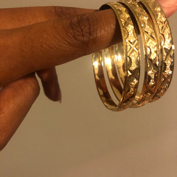 Gold Bangles Etsy