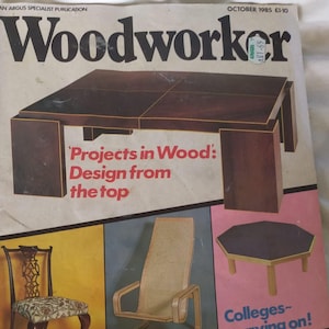 Woodworker Magazine October Argus Specialist Publication 1985 Magazine Vintage