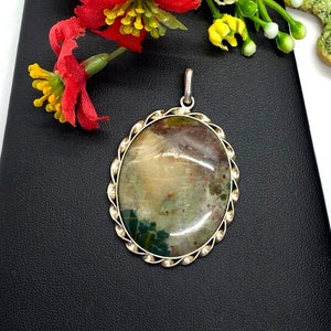 Picture Jasper Pendant in sterling silver - Artisan Handmade pendant - Gift for Woman - OOAK