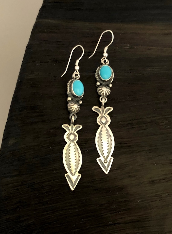 Navajo Turquoise Earrings - Handmade Navajo earrin