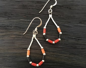 Boho style earrings - Coral earrings - Gemstone earrings -Handmade earrings - Gift for girl