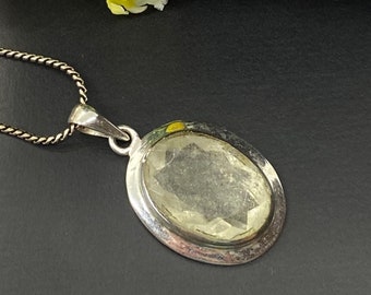 Faceted Libyan Desert Glass pendant - Unique Handmade pendant - Metaphysical jewelry - Energy stone pendant