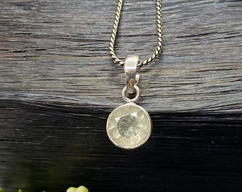 Faceted Libyan Desert Glass pendant - Unique Handmade pendant - Metaphysical jewelry-Energy stone pendant-Unisex pendant -Minimalist Pendant
