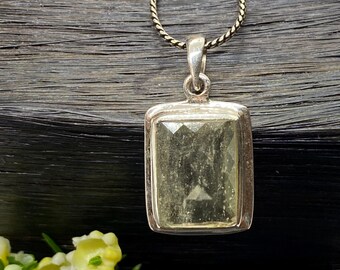 Faceted Libyan Desert Glass Pendant - Unisex Pendant - Minimalist Pendant - Best Friend Gift